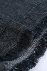 Black Casual Pocketed Frayed Denim Shorts LC77959-2
