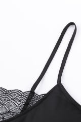 Black Lace Solid Color Plus Size Bra LC204-2