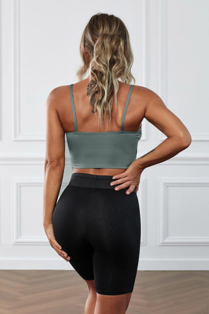Green Wireless Seamless Sport Yoga Bra Crop Tank LC264040-9