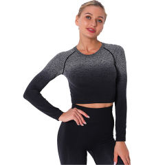 Black Gradient Long Sleeve Sports Set TQE00131-2