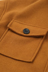 Brown Long Sleeve Pockets Buttoned Shirt Jacket LC8512409-17