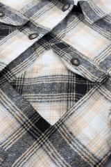 Black Vintage Plaid Fleece Lining Jacket LC854187-2