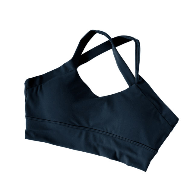 Black Cross Shoulder Bra with Pant Yoga Set TQE91344-2