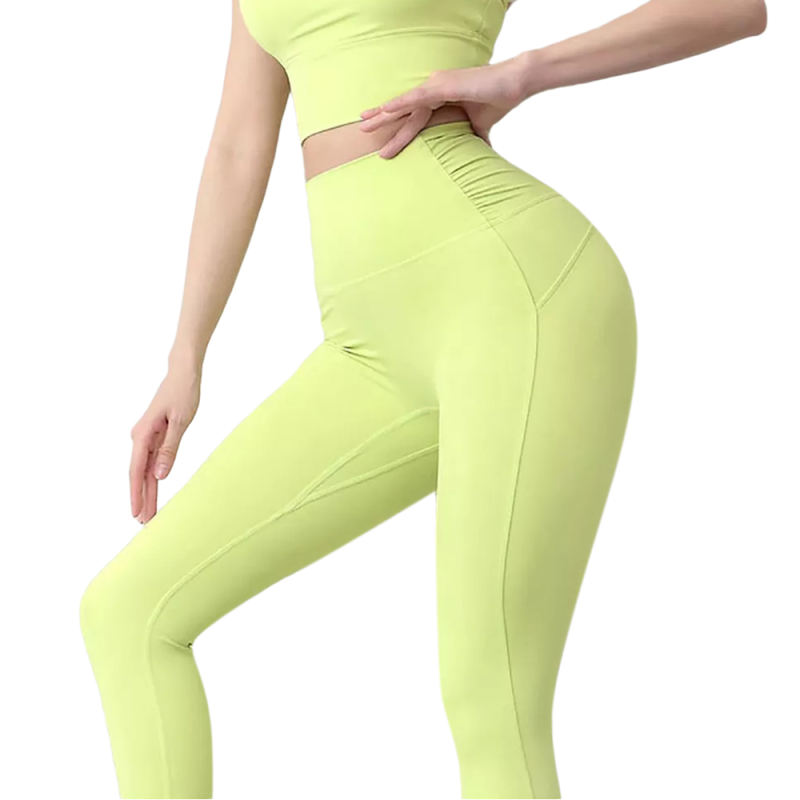Yellow Fake Two-pieces Bra with Pant Yoga Set TQE91350-7