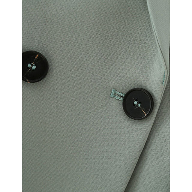 Light Green Lapel Collar Button Solid Color Blazer TQK260054-28