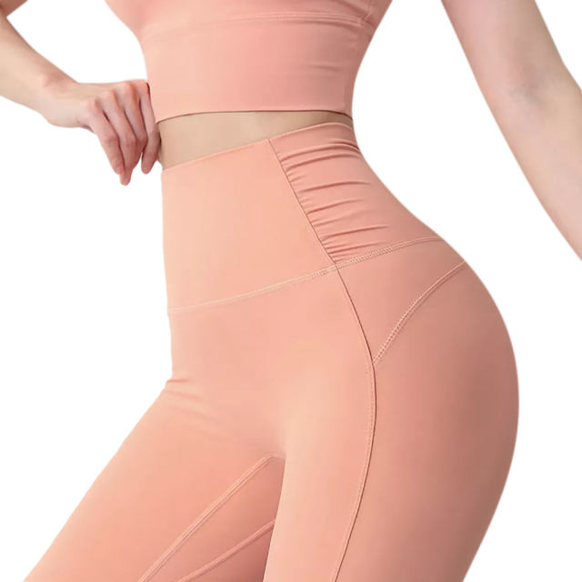 Pink Fake Two-pieces Bra with Pant Yoga Set TQE91350-10