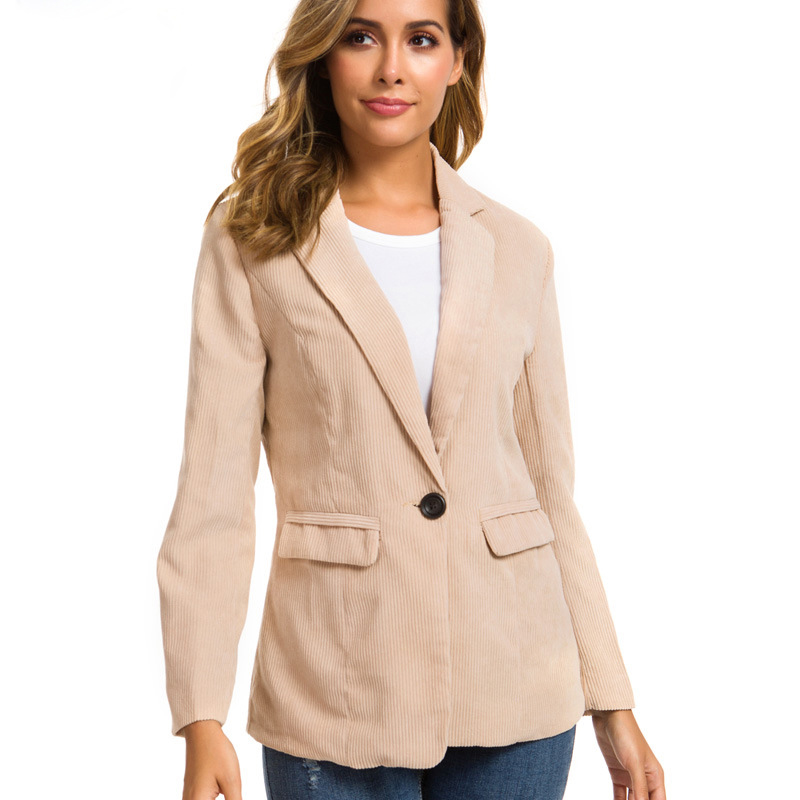 SINGLE BUTTON CORDUROY BLAZER