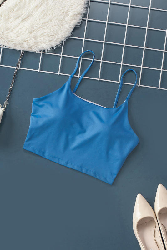 Blue Wireless Seamless Sport Yoga Bra Crop Tank LC264040-5