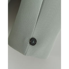 Light Green Lapel Collar Button Solid Color Blazer TQK260054-28