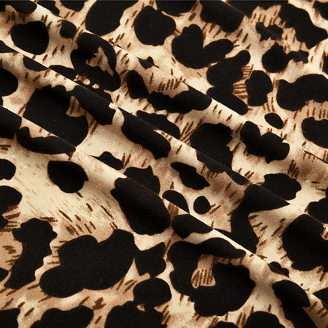 Coffee Leopard Print Turtleneck Bodysuit TQK00228-15