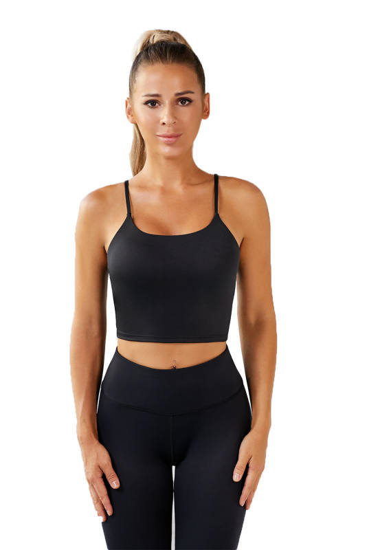 Black Wireless Seamless Sport Yoga Bra Crop Tank LC264040-2