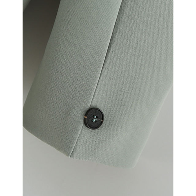 Light Green Lapel Collar Button Solid Color Blazer TQK260054-28