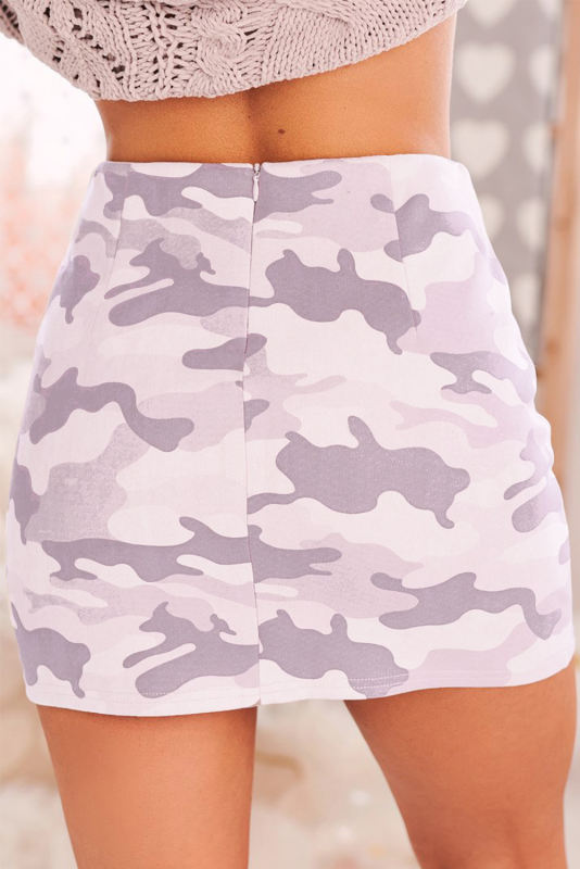 Camo Print Mini Skirt LC65573-10