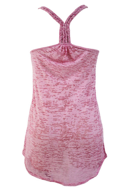 Rosy Braided Racerback Burnout Beach Dress