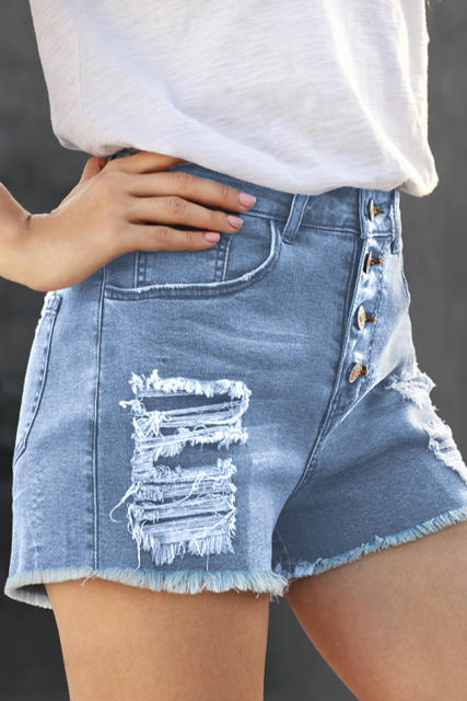 Blue Gypsy Mid-rise Distressed Denim Shorts LC78858-5