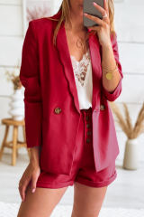 Rose Wavy Collar Single Button Blazer LC852406-6