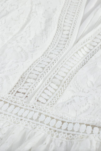 White Fill Your Heart Lace Maxi Dress LC611316-1