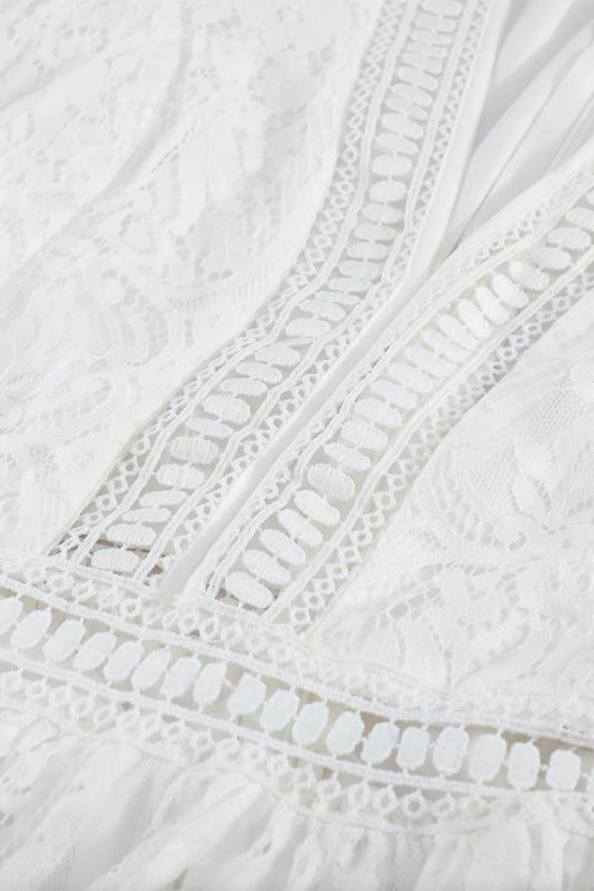 White Fill Your Heart Lace Maxi Dress LC611316-1