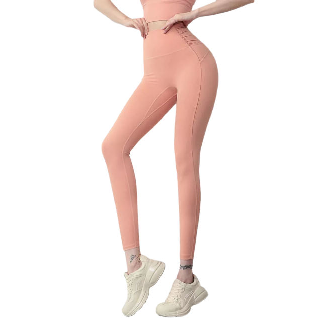 Pink Fake Two-pieces Bra with Pant Yoga Set TQE91350-10
