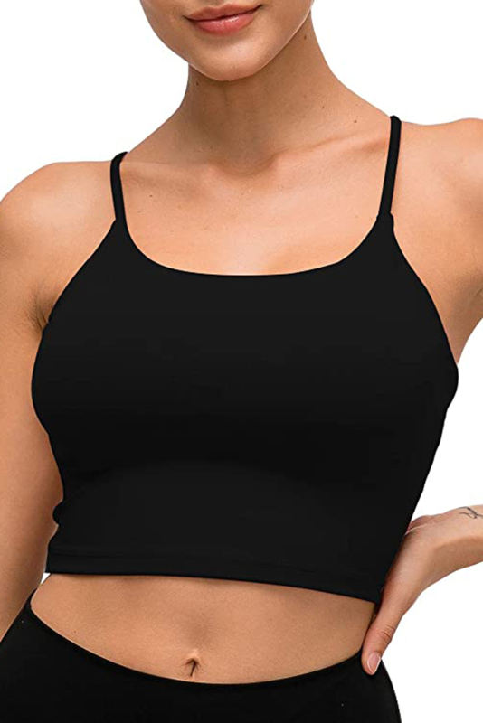 Black Wireless Seamless Sport Yoga Bra Crop Tank LC264040-2