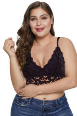 Black Chunky Lace Plus Size Bralette LC205-2