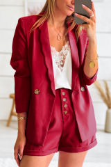 Rose Wavy Collar Single Button Blazer LC852406-6