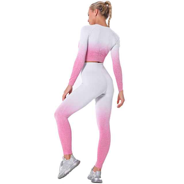 Pink Gradient Long Sleeve Sports Set TQE00131-10