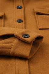 Brown Long Sleeve Pockets Buttoned Shirt Jacket LC8512409-17
