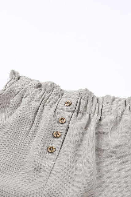 Gray Linen Mix Paper Bag Shorts LC731168-11