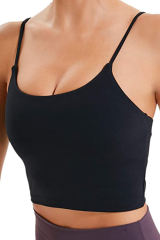 Black Wireless Seamless Sport Yoga Bra Crop Tank LC264040-2