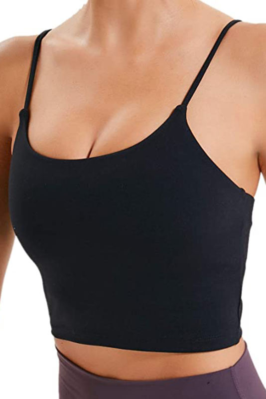 Black Wireless Seamless Sport Yoga Bra Crop Tank LC264040-2