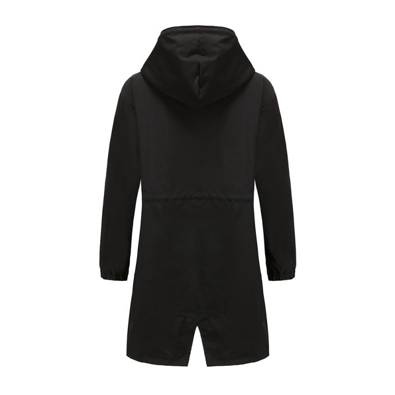Black Weatherproof Hooded Outdoor Rainproof Coat TQK280160-2