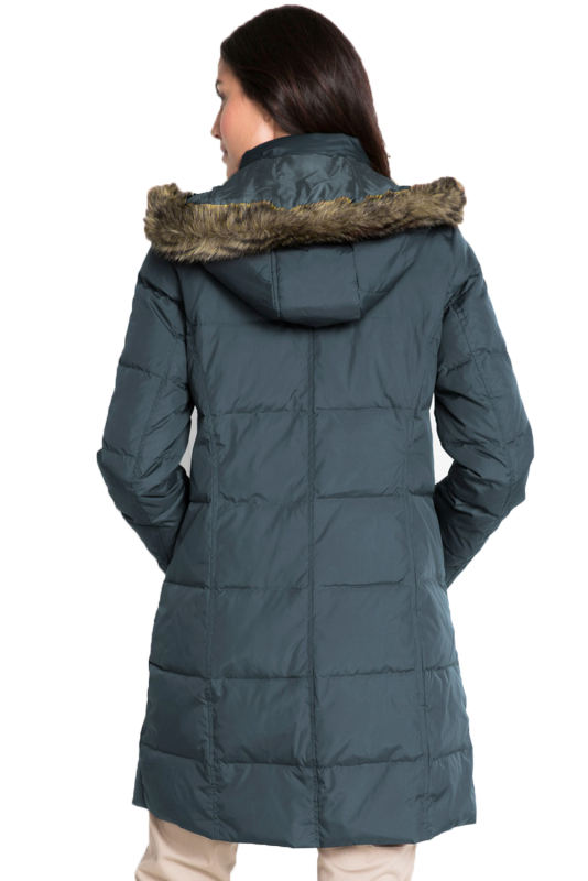 Gray Toggle Button Quilted Coat For Women