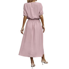 Pink Pleated Crop Top with Skirt Set TQX711094-10