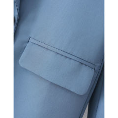 Pewter Lapel Collar Button Solid Color Blazer TQK260054-43