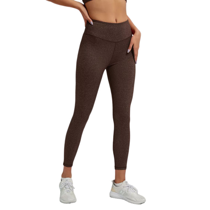 Coffee Front Criss-cross Bra with Pant Yoga Set TQE91346-15