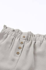 Gray Linen Mix Paper Bag Shorts LC731168-11