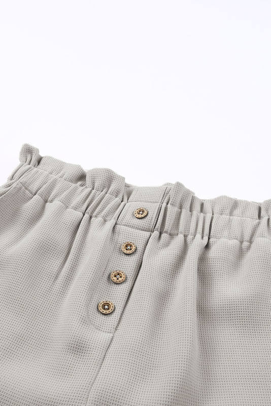 Gray Linen Mix Paper Bag Shorts LC731168-11
