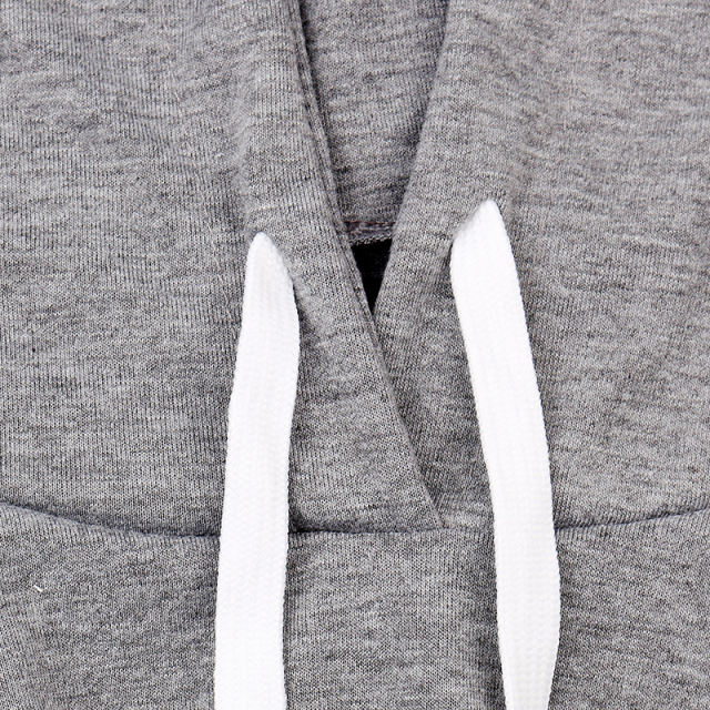 Gray Drawstring Hoodie with Pant Set TQK710131-11