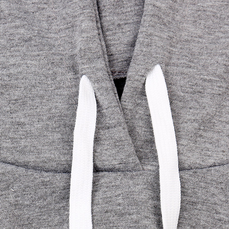 Gray Drawstring Hoodie with Pant Set TQK710131-11