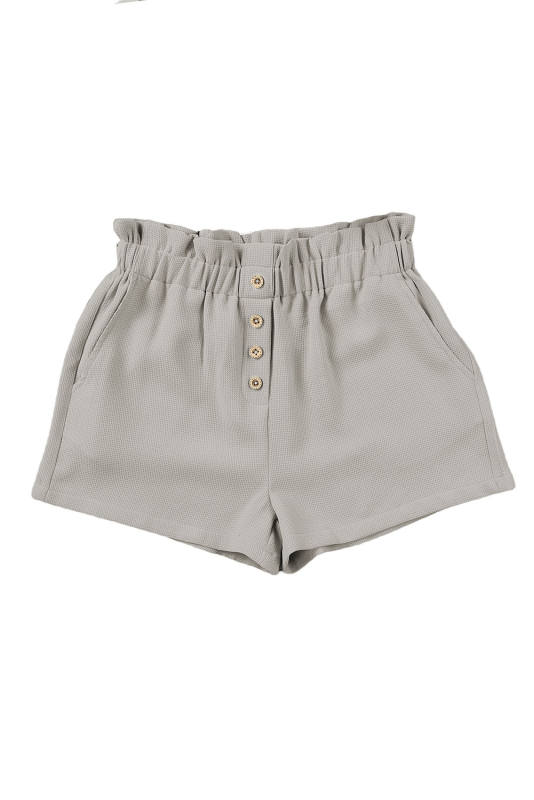 Gray Linen Mix Paper Bag Shorts LC731168-11