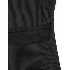 Black Multi Cut-out Asymetrical Rib Bodysuit TQV220140-2