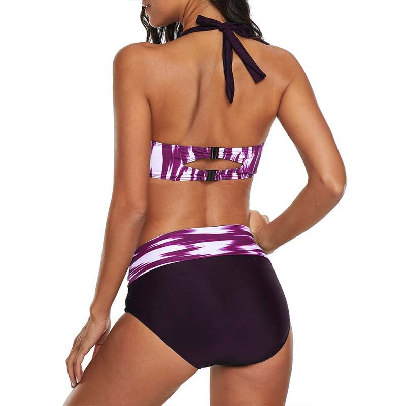 Purple White Tie Dye Bikini Swimwear TQK610111-8