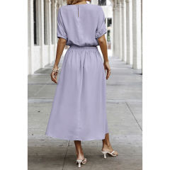 Light Purple Pleated Crop Top with Skirt Set TQX711094-38