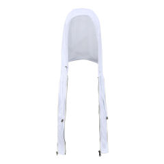 White Removable Hooded Washed PU Leather Jacket TQK280096-1