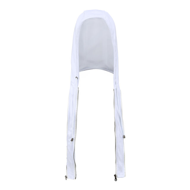 White Removable Hooded Washed PU Leather Jacket TQK280096-1