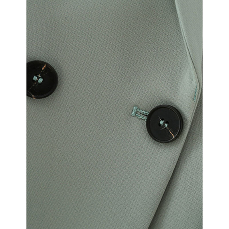 Light Green Lapel Collar Button Solid Color Blazer TQK260054-28