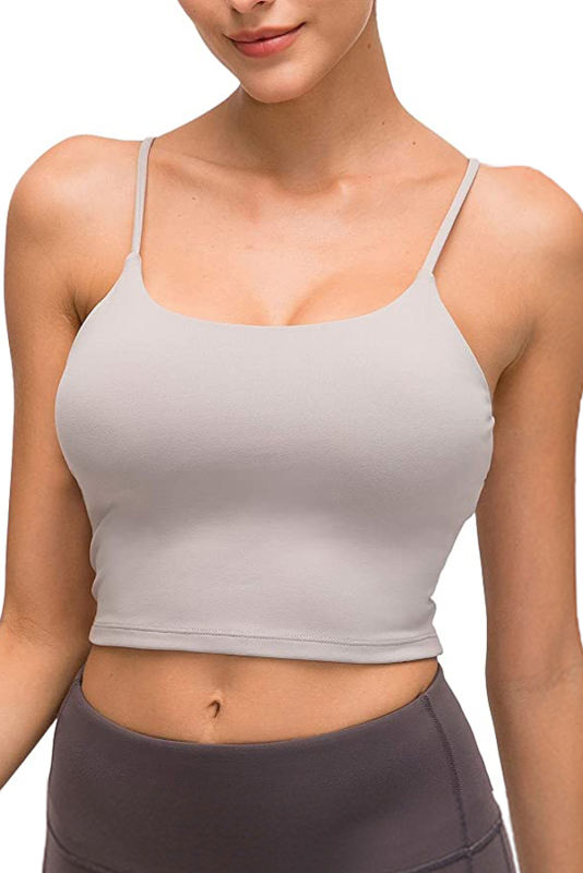 Gray Wireless Seamless Sport Yoga Bra Crop Tank LC264040-11