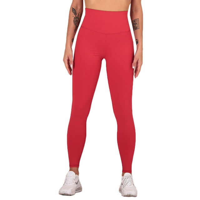 Red Sides Drawstring Short Sleeve Yoga Pant Set TQK710243-3
