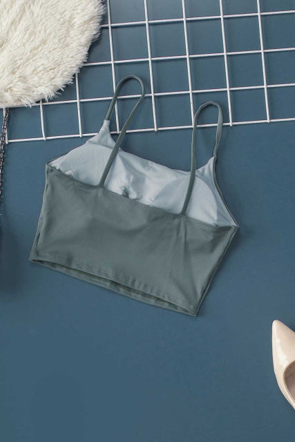 Green Wireless Seamless Sport Yoga Bra Crop Tank LC264040-9